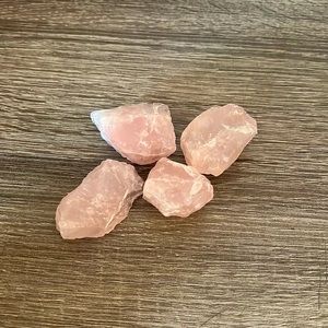 Four Raw Rose Quartz